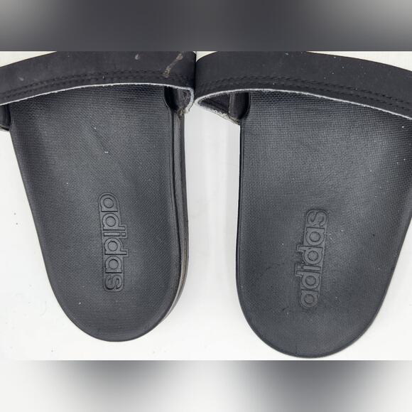 Adidas Adilette Slip On Slide Sandals Flip Flops Women's Size 8 Black & White - Picture 8 of 11